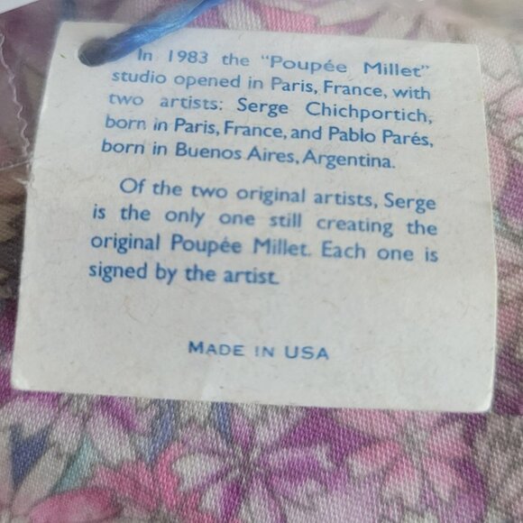 SERGE Poupee Millet Original Doll Floral Body Yellow Sunflower Hat Ladybug - Picture 12 of 12